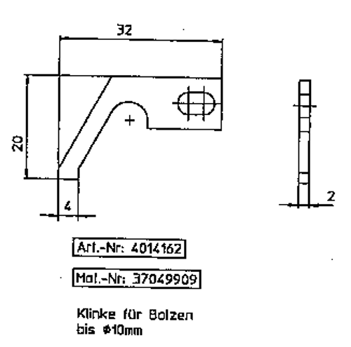 KLINKE F/SIK Klinke für Bolzen bis Ø10