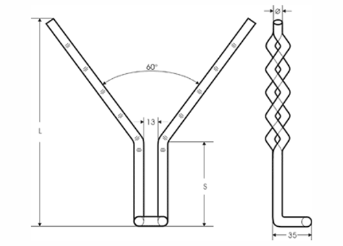 Bølgeanker matr 8 mmx200x50 mm matr. 1.4841